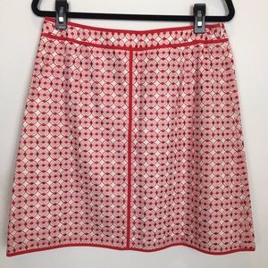 Talbots embroidered Red White skirt VALENTINES